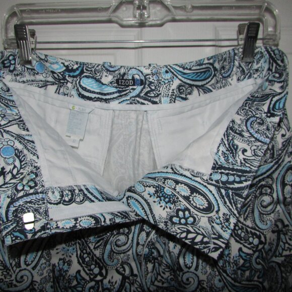 IZOD Blue Paisley G-Flex Capris - Sz 8 - NEW - Picture 8 of 9